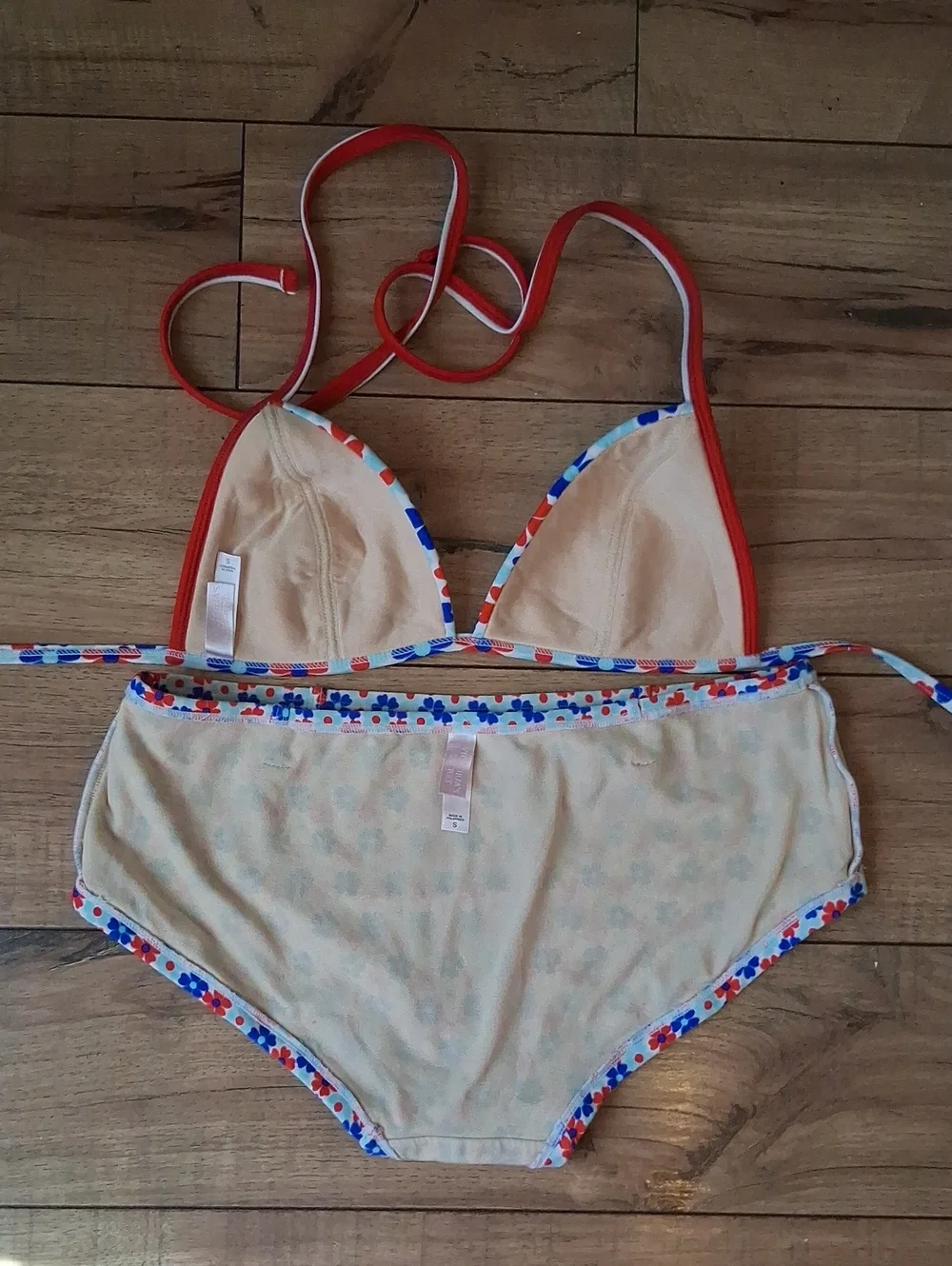 Victoria's Secret Retro Floral Halter High Waist Triangle Bikini Set Small